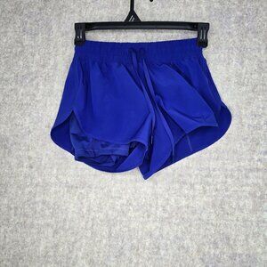 Blue 90 Degree Athletic Performance Running Shorts With Built In Liner